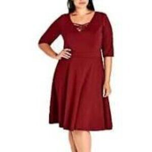 City Chic ponte cross-front skater dress size 20W NWT